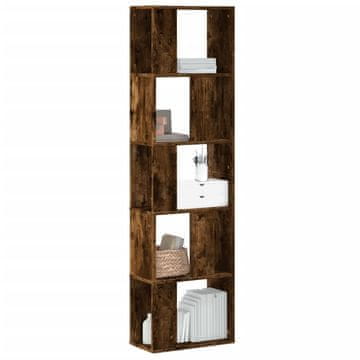 Vidaxl Biblioteka s 5 razina, dimljena hrastovina, 45x23,5x162,5 cm