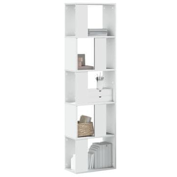 Vidaxl Biblioteka s 5 razina, bijela, 45 x 23,5 x 162,5 cm