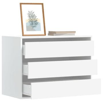 Vidaxl Komoda s ladicama, bijela, 80x41x58 cm, materijal na bazi drva