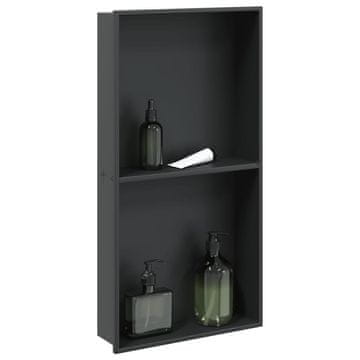 Vidaxl Tuš kabina mat crna 32x62x9 cm nehrđajući čelik