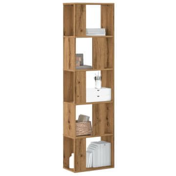 Vidaxl Polica za knjige s 5 razina, Artisan hrast, 45x23,5x162,5 cm