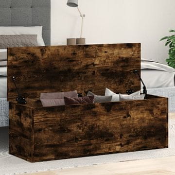 Vidaxl Komoda, dimljeni hrast, 102x35x35 cm, materijal na bazi drva