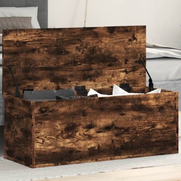Vidaxl Komoda dimljeni hrast 90x35x35 cm Materijal na bazi drva