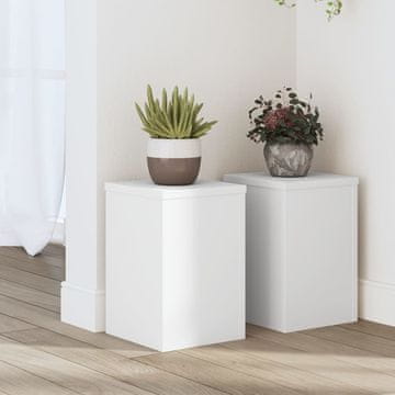 Vidaxl Tanjurići za cvjetne posude, 2 kom, Bijele, 20x20x30 cm