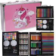 LIVEFY Art Kit set za slikanje u koferu za djecu 145kom, ružičasta