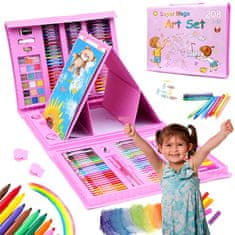 LIVEFY Kit set za slikanje za djecu 208kom, ružičasta