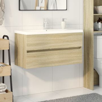 Vidaxl Kupaonski set od 2 dijela, keramika i materijal na bazi drveta
