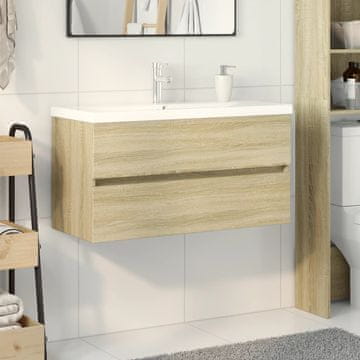 Vidaxl Kupaonski set od 2 dijela, keramika i materijal na bazi drveta