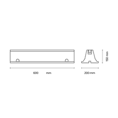 Tecnogas Podna konzola za klimu Brooklyn Base 600 x 200 x 150 mm