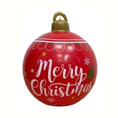 Netscroll 2x Velika napuhujuća božićna kugla s natpisom "Sretan Božić", LED svjetlo s daljinskim upravljačem, svjetleći božićni ukrasi za unutarnju i vanjsku upotrebu, PVC, 60 cm, BallDecor, upgrade