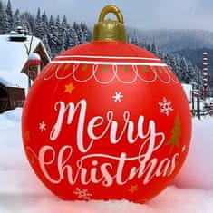 Netscroll 2x Velika napuhujuća božićna kugla s natpisom "Sretan Božić", LED svjetlo s daljinskim upravljačem, svjetleći božićni ukrasi za unutarnju i vanjsku upotrebu, PVC, 60 cm, BallDecor, upgrade