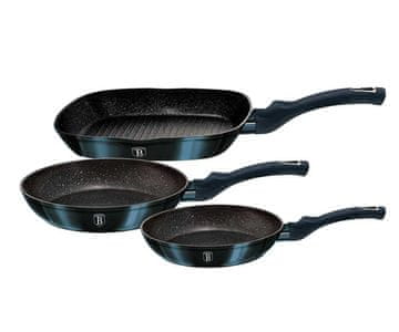 KINGHoff SET OD 3 GRANITNE TAVE 20/24/28 CM BERLINGER HAUS BH-6140 AKVAMARIN