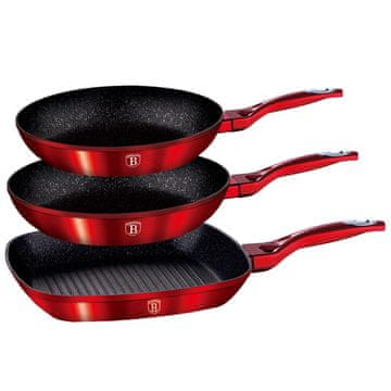 Berlingerhaus SET OD 3 GRANITNE POSUDE BERLINGER HAUS BURGUNDY BH-1289