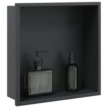 Vidaxl Tuš kabina mat crna 32x32x9 cm nehrđajući čelik