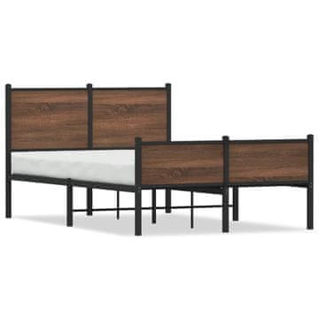 Vidaxl Metalni okvir kreveta bez madraca, smeđi hrast 120x200 cm