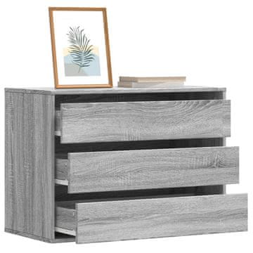 Vidaxl Komoda s ladicama, sivi hrast sonoma, 80x41x58 cm, materijal na bazi drva