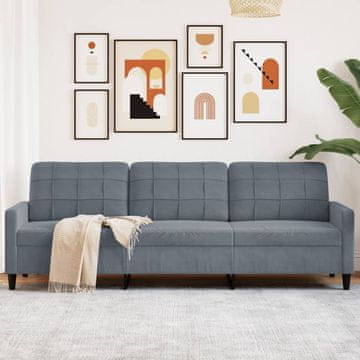 Vidaxl Trosjed Tamno siva 210 cm Tapecirana baršunom