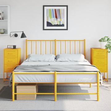 Vidaxl Noćni ormarići, set od 2, senf, 36x39x78 cm, čelik