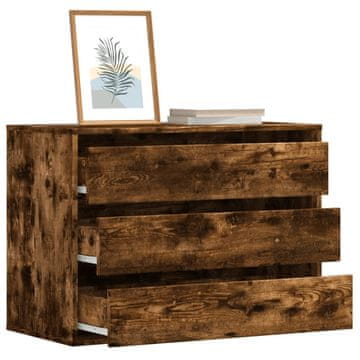 Vidaxl Komoda s ladicama, dimljeni hrast, 80x41x58 cm, materijal na bazi drva