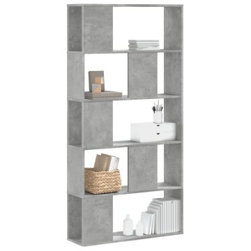 Vidaxl Polica s 5 razina, betonsko-siva, 80,5 x 23,5 x 162,5 cm
