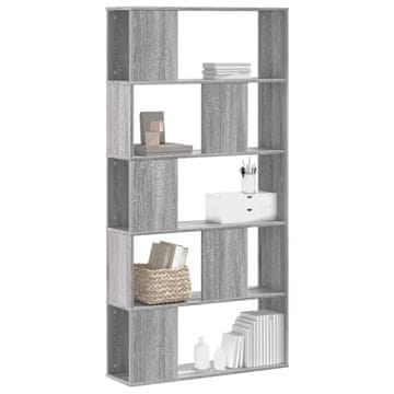 Vidaxl Polica s 5 razina, siva boja hrasta Sonoma, 80,5 x 23,5 x 162,5 cm