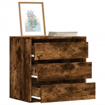 Vidaxl Komoda s ladicama, dimljeni hrast, 60x41x58 cm, materijal na bazi drva