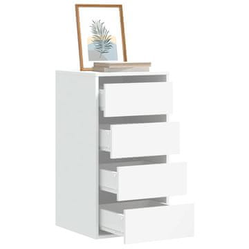 Vidaxl Komoda s ladicama, bijela, 40x41x76 cm, materijal na bazi drva