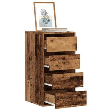 Vidaxl Komoda s ladicama, antikno drvo, 40x41x76 cm, materijal na bazi drva