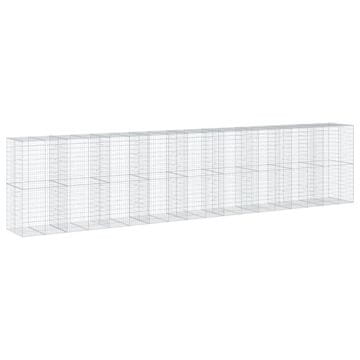 Vidaxl Gabionska košara s poklopcem 900x100x200 cm pocinčano željezo
