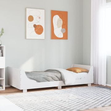 Vidaxl Okvir kreveta bez madraca bijeli 90x200 cm masivni borov drvo