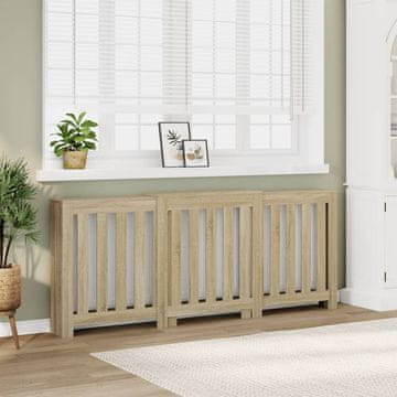 Vidaxl Poklopac za radijator, hrast Sonoma, 205 x 21,5 x 83,5 cm