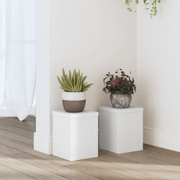 Vidaxl Tanjurići za cvjetne posude, 2 kom, Bijele, 15x15x20 cm