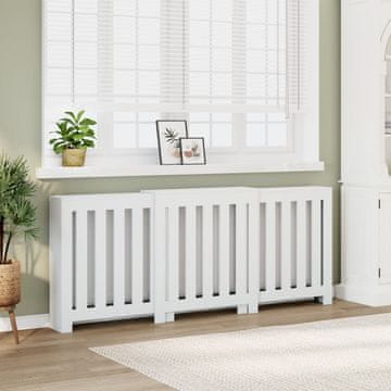Vidaxl Poklopac za radijator bijeli 205x21,5x83,5 cm