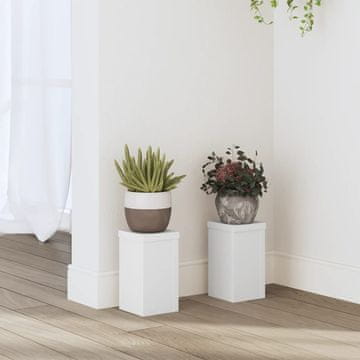 Vidaxl Tanjurići za cvjetne posude, 2 kom, Bijele, 10x10x18 cm
