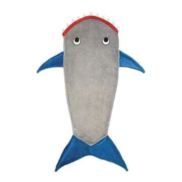 Netscroll Dječja dekica morski pas koja svijetli u mraku, ultra mekana i topla, za djecu do 12 godina, poklon s morskim motivom, TailsBlanket