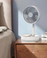 HOME & MARKER® Prenosni stolni ventilator s USB punjenjem, podesive 3 brzine i nagib – tihi i kompaktni za ured | FOLDICOOL