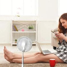 HOME & MARKER® Prenosni stolni ventilator s USB punjenjem, podesive 3 brzine i nagib – tihi i kompaktni za ured | FOLDICOOL