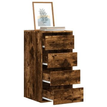 Vidaxl Komoda s ladicama, dimljeni hrast, 40x41x76 cm, materijal na bazi drva