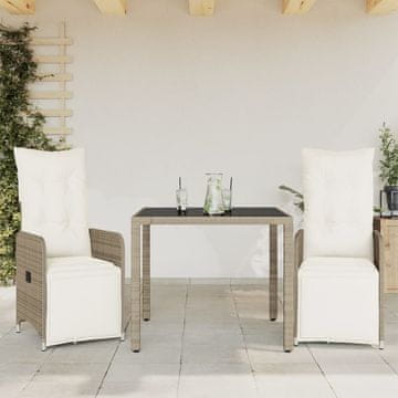 Vidaxl Vrtni bistro set od 3 dijela, smeđi, poliratan