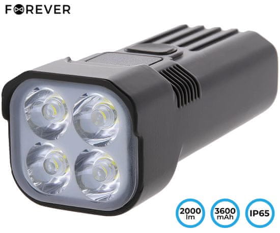 Forever BLF-200 svjetlo za bicikl, prednje, 3600 mAh