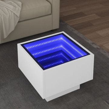Vidaxl Pomoćni stolić s LED svjetlima bijeli 40x40x30 cm