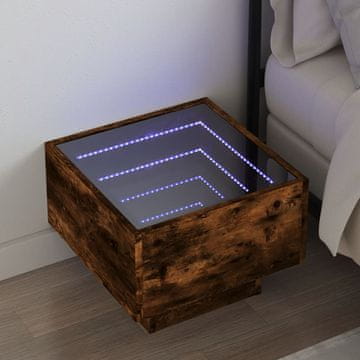 Vidaxl Infinity LED noćni ormarić dimljeni hrast 40x40x30 cm