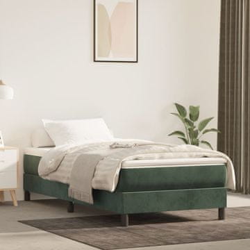 Vidaxl Madrac s džepićastim oprugama tamnozeleni 80x210x20 cm baršun