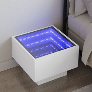 Vidaxl Infinity LED noćni ormarić bijeli 40x40x30 cm