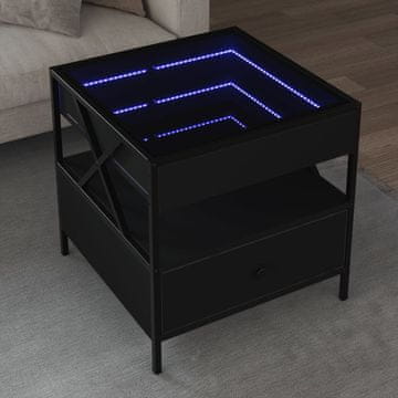 Vidaxl Infinity LED stolić za kavu crni 50x50x51 cm