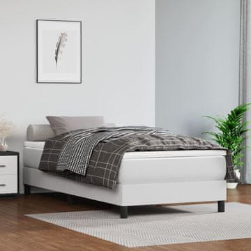 Vidaxl Madrac s džepićastim oprugama za djecu, bijeli, 80x160 cm, umjetna koža