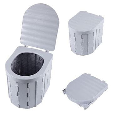 HOME & MARKER® Prijenosni sklopivi WC za kampiranje, komplet (1 WC, vrećice, neutralizator mirisa) | POTTYMATE