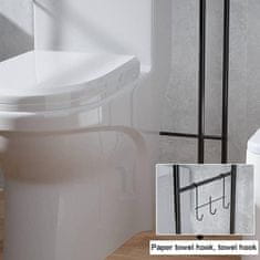 HOME & MARKER® Kupaonska polica iznad WC-a, stalak s 3 razine za organizaciju bez bušenja | BATHFLEX, crna