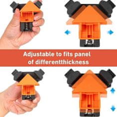 Netscroll Kutne stege za spajanje drva 90° 4 komada za precizno lijepljenje, FixClamps.