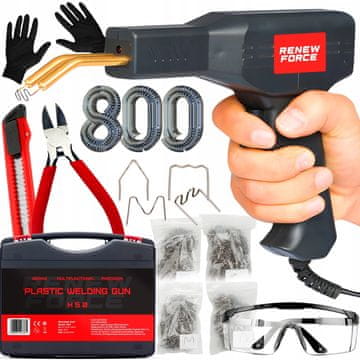 Dexxer Set električnih lemilica 50W za zavarivanje plastike sa LED + 800 stega